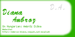diana ambroz business card